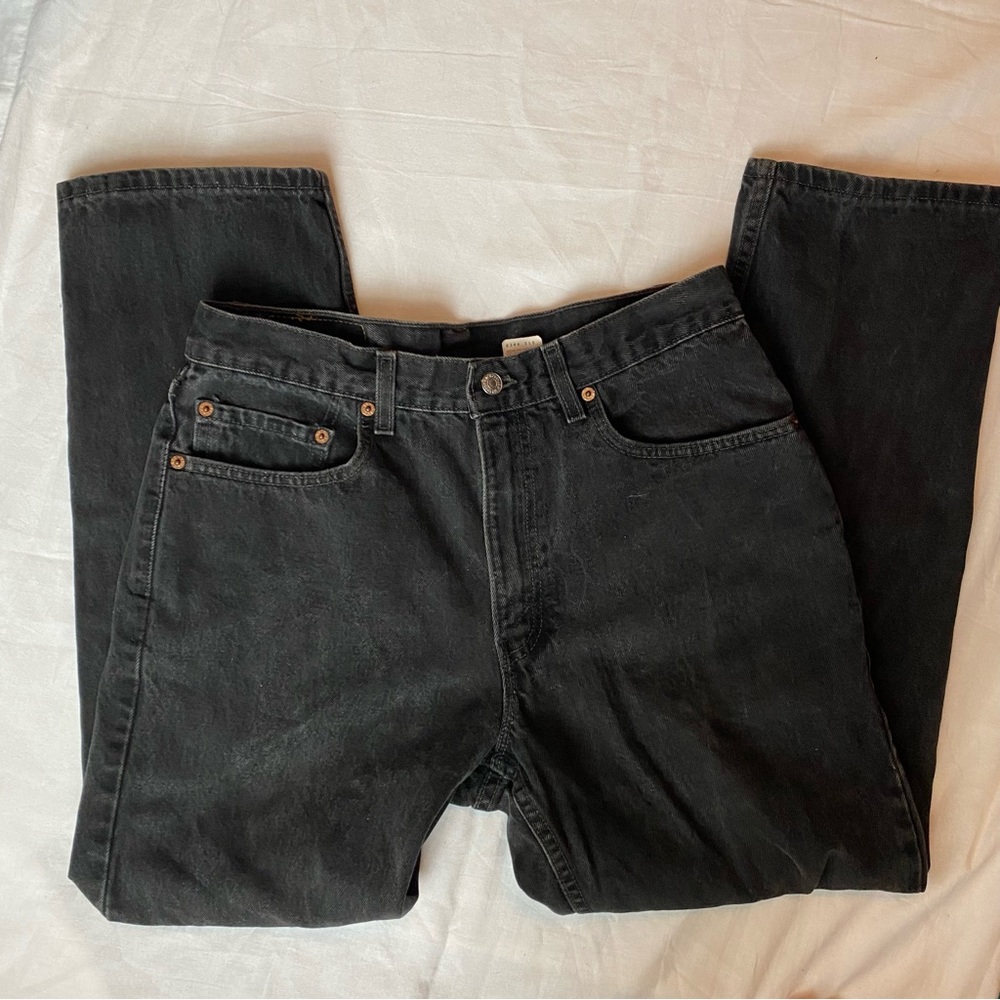 Vintage Levi’s Black Denim Straight Leg Relaxed Fit Jeans Size 34